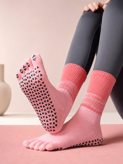 Five-Toe Non-Slip Grip Socks for Yoga & Pilates
