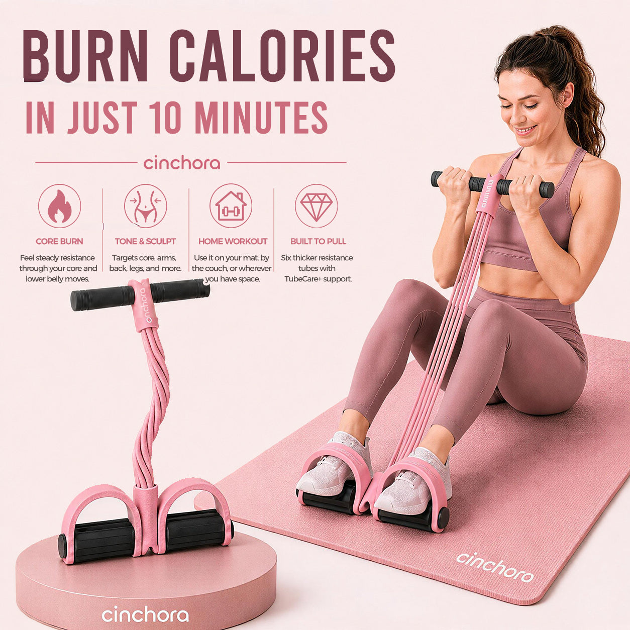 Cinchora FlexPedal™ 6 Tube Home Resistance Trainer