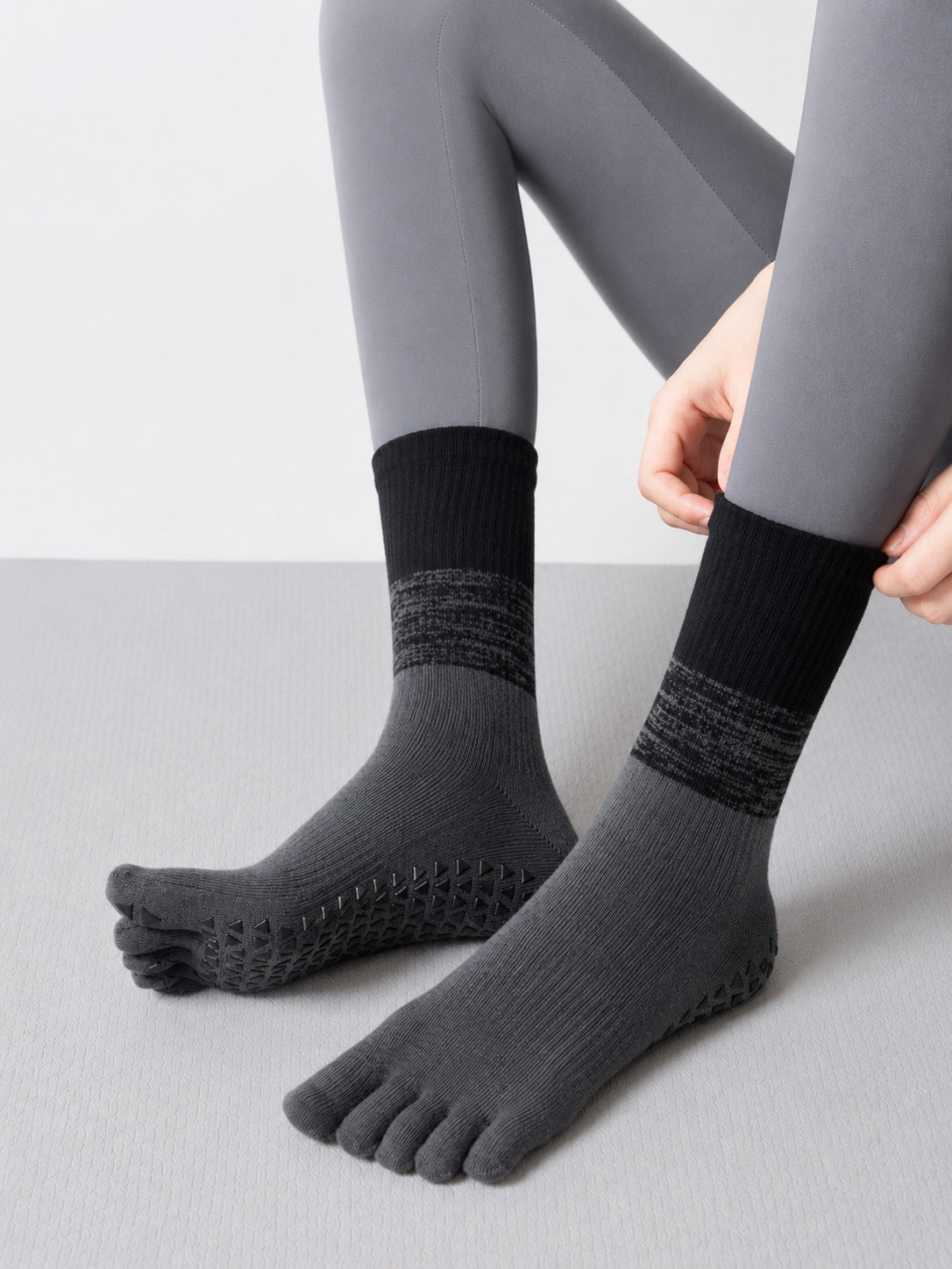 Five-Toe Non-Slip Grip Socks for Yoga & Pilates