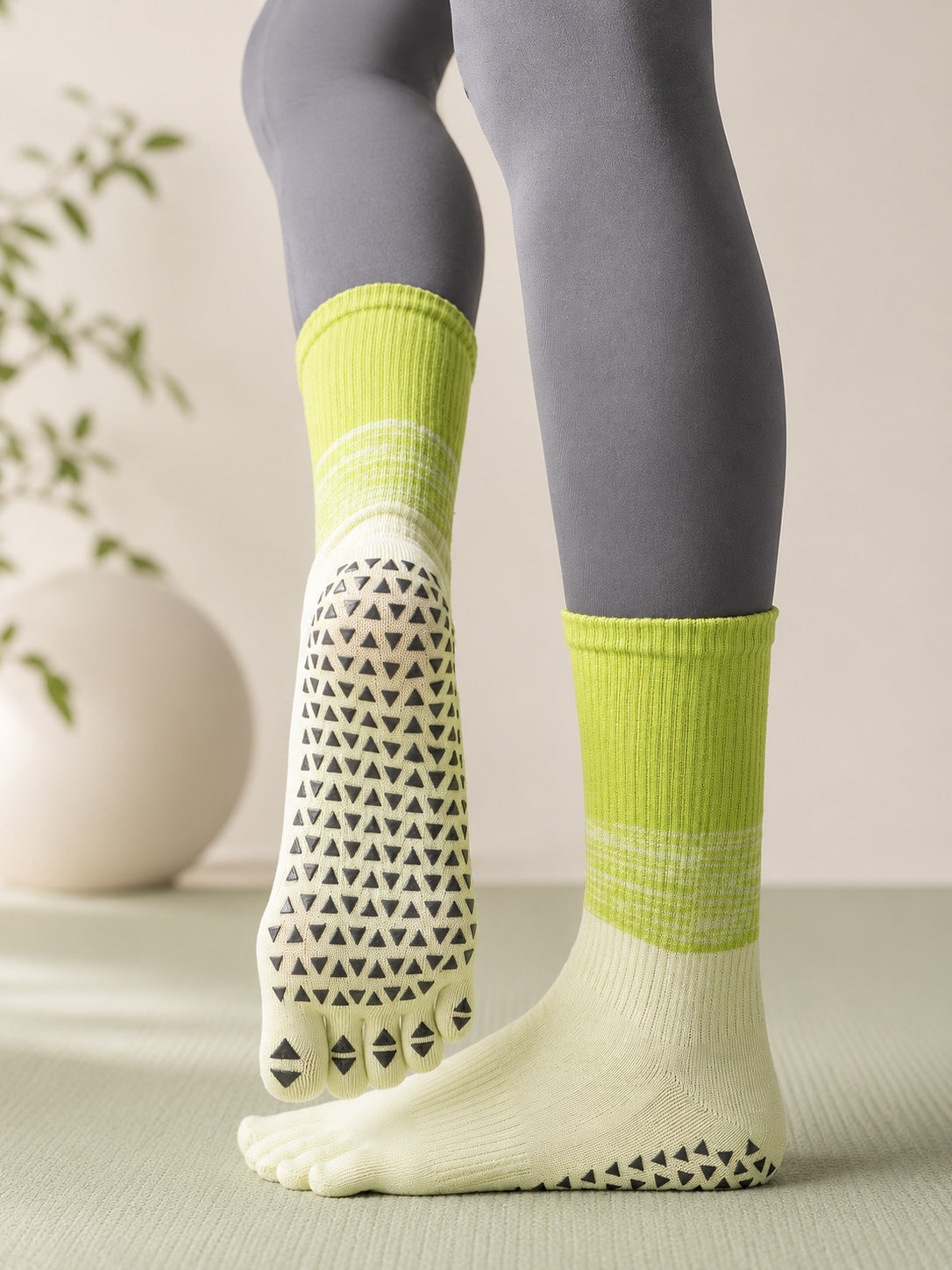 Five-Toe Non-Slip Grip Socks for Yoga & Pilates