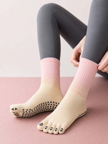 Five-Toe Non-Slip Grip Socks for Yoga & Pilates