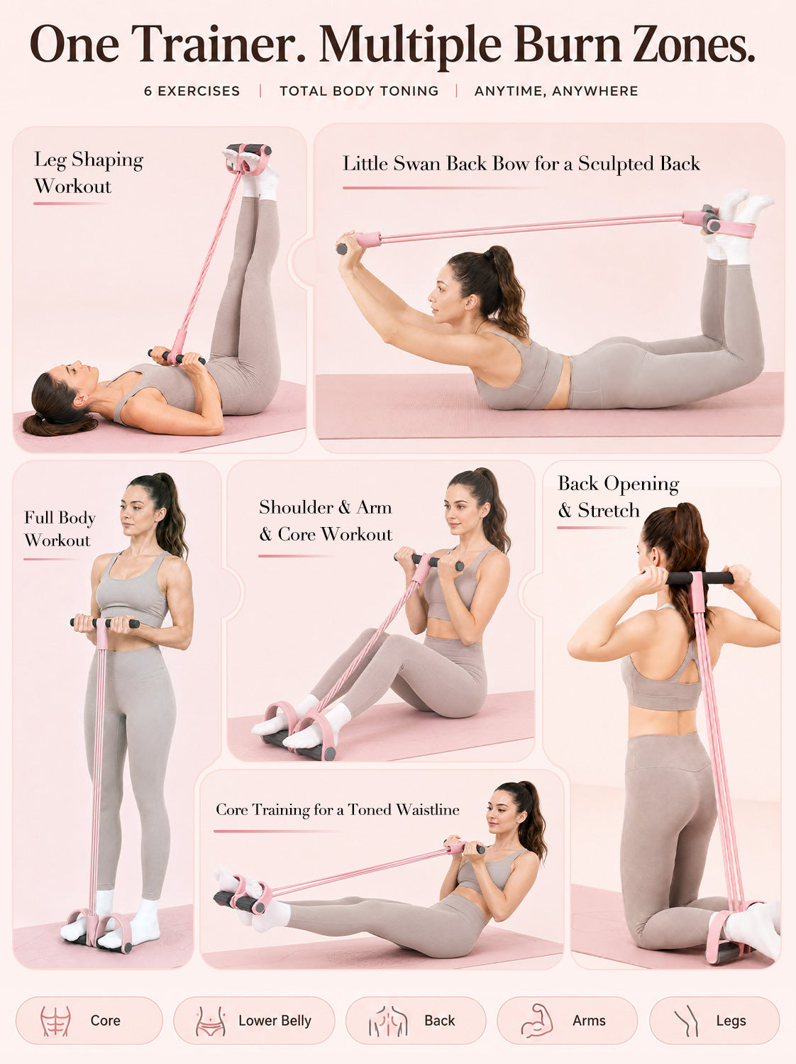 Cinchora FlexPedal™ 6 Tube Home Resistance Trainer