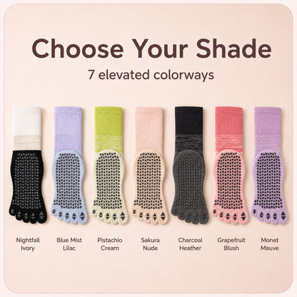 Five-Toe Non-Slip Grip Socks for Yoga & Pilates