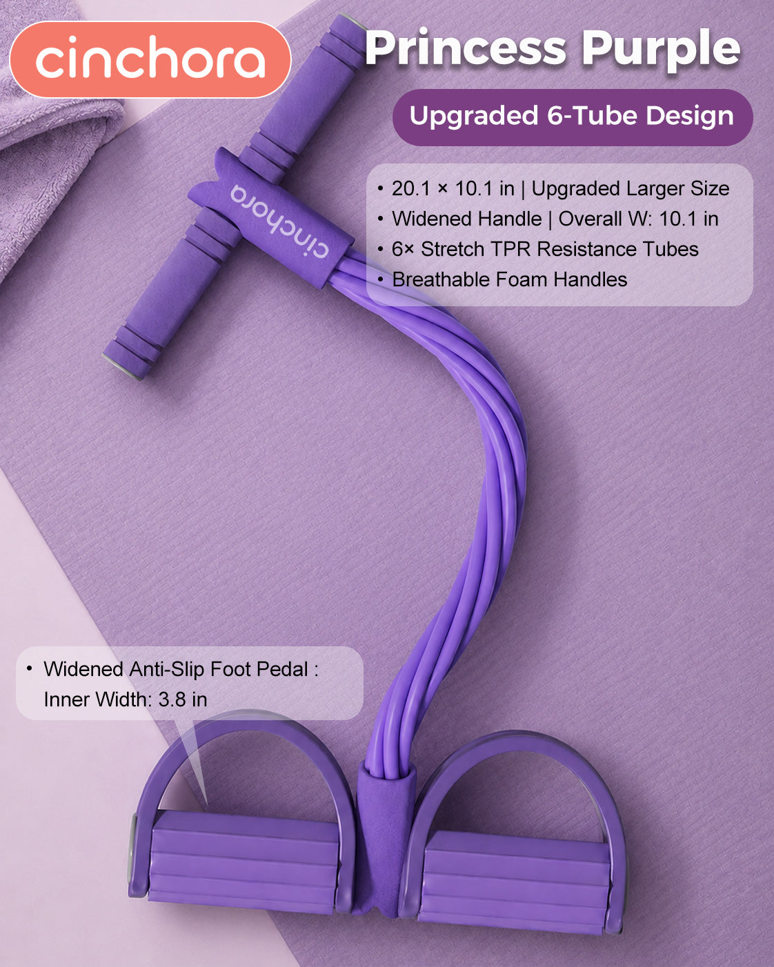 Cinchora FlexPedal™ 6 Tube Home Resistance Trainer